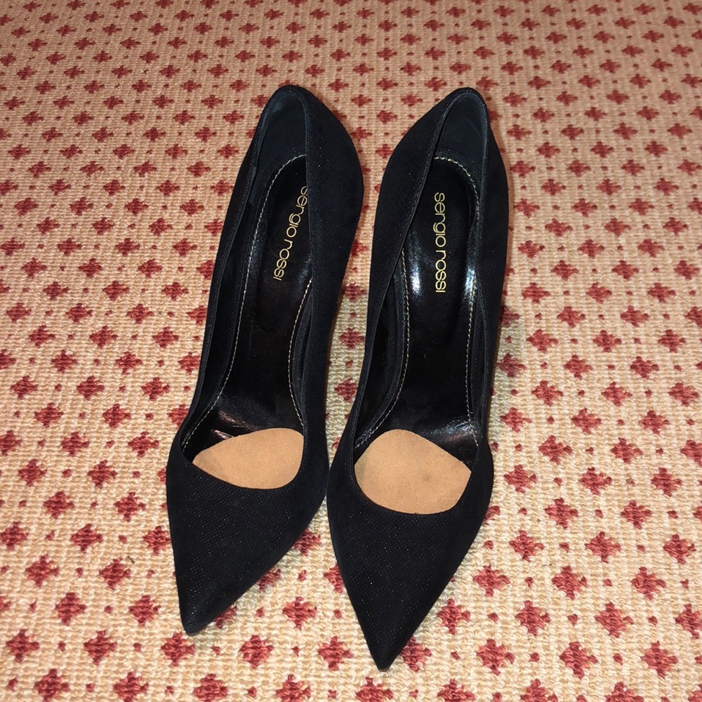 sergio rossi black textured pumps size 39